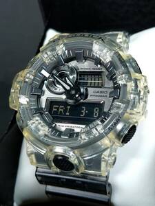 新品 箱付き 海外モデル CASIO カシオ G-SHOCK ジーショック GA-700SK-1A デジアナ 腕時計 スケルトン ラバーベルト ステンレス 動作確認済