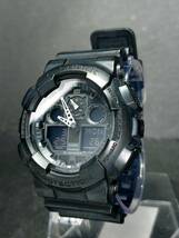 CASIO カシオ G-SHOCK ジーショック GA-100-1A1 メンズ デジアナ 腕時計 オールブラック ラバーベルト ステンレス 電池交換済 動作確認済_画像3