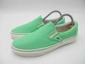 美品 VANS バンズ SLIP ON スリッポン 623283−0002 ローカット スニーカー size24.0/緑 ■■ ☆ ebb6 レディース