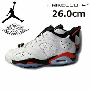 1円～!売切!【正規新品】NIKE GOLF JORDAN RETRO 6 G ゴルフシューズ エアジョーダン US購入 希少 レア DV1376-106(26.0cm)白 黒 180426の画像2