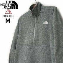 1円～!売切!【正規新品】THE NORTH FACE◆ALPINE POLARTEC 100 1/2-ZIP JACKET フリース ハーフジップ US限定 軽量(M)グレー 181024-35_画像2