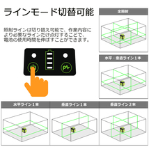 レーザー 計測 測定 12ライン グリーン 墨出し器 4方向大矩照射 照射モデル 自動補正機能 高輝度 DIY_画像7