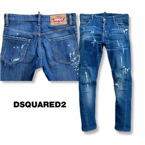 送料無料 ディースクエアード2 DSQUARED2 17AW SEXY TWIST JEAN ストレッチ ダメージ ユーズド加工 デニムパンツ ジーンズ 44 ウエスト81