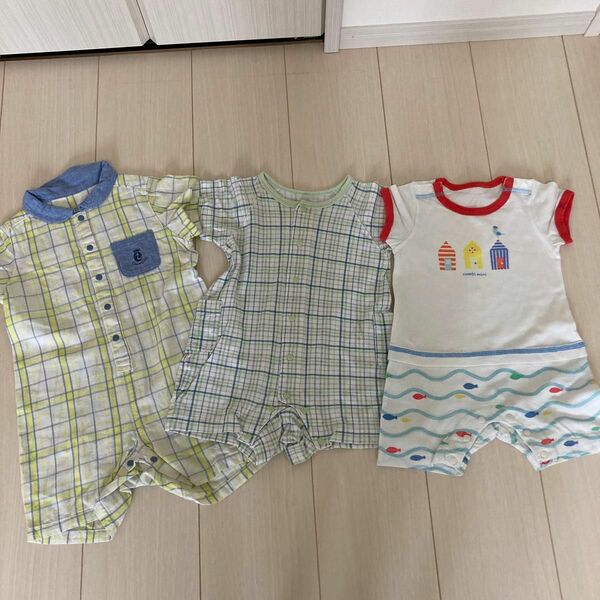 コンビミニ　ロンパース　夏服　3枚セット60〜80