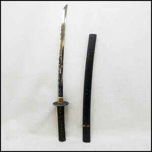●日本刀 模造刀 模擬刀 刀 短刀 脇差 和雑貨 飾り インテリア コスプレ 約65㎝ 重さ562g 中古品⑥●C2414