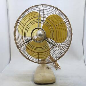 ◆当時物 MITSUBISHI 三菱 A.C. ELECTRIC FAN 35cm 3枚羽 扇風機 ベージュ 鉄製 昭和レトロ アンティーク 現状動作ジャンク◆R2066