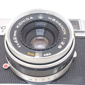 ◆KONICA コニカ EE-MATIC DELUXE F HEXANON 42mm f2.8 フィルムカメラ シャッターOK ジャンク◆Ｒ2162の画像6