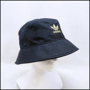 ●adidas Originals アディダス オリジナルス バケットハット バケハ ハット ブラック 韓国系ファッション 帽子 USED●G2426