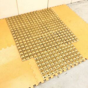 ★未使用品 タイル ゴールドカラー 正方形 11枚セット 30cm×30cm 金色 バスルーム 装飾 壁 パーツ DIY 部品 ★C00343