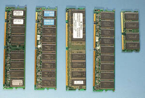 古いPCのメモリ　256MB1枚　64MB3枚　ノート用1枚　（長期保管のためジャンク）