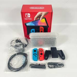 Nintendo Switch 本体無し 有機EL用付属品ジョイコンドックネオンレッドネオンブルーグリップストラップセットHDMI 美品任天堂　Joy-Con