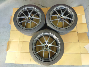 BBS RI-A025 18×9.0J ET50 PCD120 マットグレイ 3本 傷多数有 タイヤは緩衝材レベル 中古品