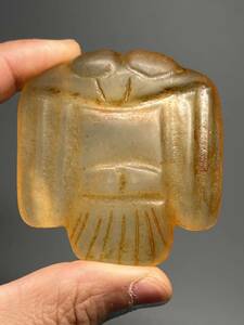 希少品 古美術 骨董品 氷透 古水晶 文化期 紅山玉 祭祀器 根付 置物 中国 彫刻