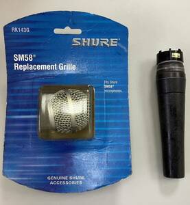 1円~SHURE シェアー SM58 ダイナミックマイク DYNAMIC 中古品 シール剥がれ マイク部新品 音出し確認OK