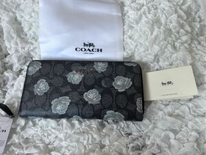 187 新品未使用 COACH コーチ 長財布 花柄 ラウンドファスナー アウトレット F31823