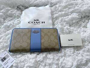 86 新品未使用 COACH コーチ 長財布 シグネチャー ラウンドファスナー アウトレット F54630