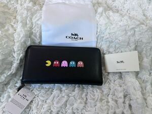 277 新品未使用 COACH コーチ 長財布 ピクセル コラボ パックン ラウンドファスナー アウトレット F55736