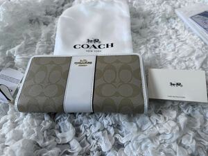 280 新品未使用 COACH コーチ 長財布 シグネチャー ラウンドファスナー アウトレット F54630