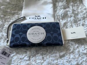 284 新品未使用 COACH コーチ 長財布 シグネチャー ラウンドファスナー アウトレット C4581