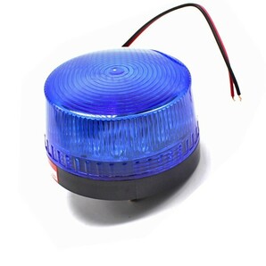 1円~ LED 点滅灯 AC100V 青 ブルー パトランプ 警告灯 非常灯 ランプ ストロボ 防犯灯 工事灯 1sの画像1