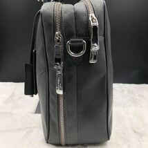 美品/2室 PELLE MORBIDA ペッレモルビダ メンズ キャピターノ ビジネスバッグ ブリーフケース ショルダー 2way レザー A4PC 大容量 グレー_画像4