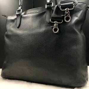 coach コーチ メンズ トートバッグ ビジネスバッグ 肩掛け ショルダー 2way 斜め掛け ベケット オールレザー 本革 A4◎ 大容量 ブラック 黒