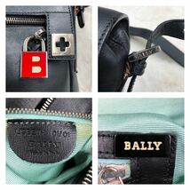 【美品/希少】BALLY バリー メンズ ショルダーバッグ ポシェット ボディバッグ 斜め掛け オールレザー 本革 Bロゴ 南京錠 ブラック 黒 2層_画像10