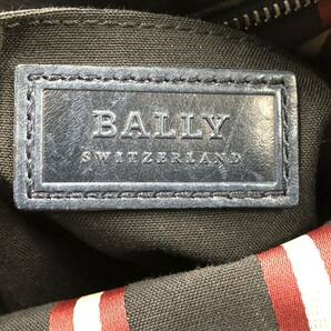 【美品】BALLY バリー メンズ ショルダーバッグ サコッシュ 斜め掛け トレインスポッティング オールレザー 本革 ネイビー 紺 ストライプの画像10