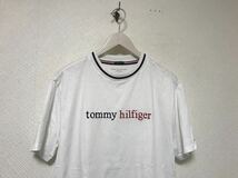 本物トミーヒルフィガーTOMMYHILFIGERコットンロゴ刺繍半袖Tシャツメンズサーフアメカジミリタリーワークスケーター白ホワイトSトルコ製_画像2