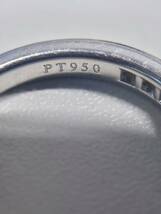 GD18 【1円から】 Tiffany＆Co. ティファニー Pt950 ハーフエタニティ ダイヤリング #6号 総重量3.6g 指輪 ウェディング ジュエリー_画像6