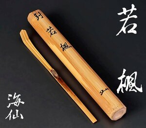 【古美味】井口海仙 竹茶杓 銘：若楓 茶道具 保証品 P1nG