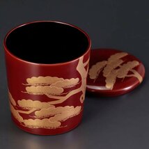 【古美味】新井司峰 淡々斎好末広棗 茶道具 保証品 KqY2_画像3