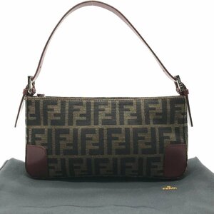 FENDI フェンディ ズッカ ハンド ショルダー バッグ ボルドー 良品 m12642