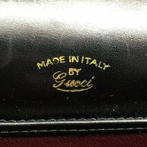 1円 GUCCI グッチ GG金具 ターンロック ヴィンテージ レザー 2WAY セカンド ショルダー バッグ ブラック a2439_画像9