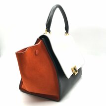 1円 良品 CELINE セリーヌ トラペーズ バイカラー ハンド バッグ a2784_画像7