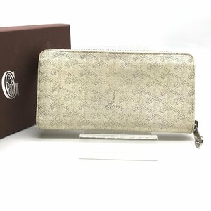 1円 良品 GOYARD ゴヤール マテニョン ラウンド ジップ 長財布 ウォレット ホワイト 良品 a2487