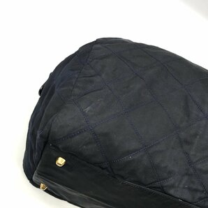 1円 PRADA プラダ ナイロン 三角ロゴ プレート チェーン ショルダー ボストン バッグ ネイビー m10885の画像5