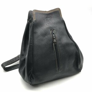 1円 超美品 LOEWE ロエベ アナグラム レザー ボディ ワンショルダー バッグ ブラック a2844