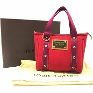 良品 LOUIS VUITTON ルイヴィトン アンティグア カバ PM キャンバス ミニ ハンド バッグ ルージュ a2719