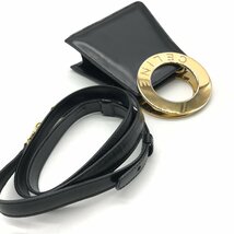 良品 CELINE セリーヌ サークル金具 ヴィンテージ レザー 2WAY ミニ ハンド ショルダー バッグ ブラック a2295_画像7