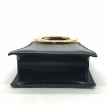 良品 CELINE セリーヌ サークル金具 ヴィンテージ レザー 2WAY ミニ ハンド ショルダー バッグ ブラック a2295_画像4