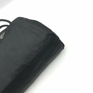 良品 PRADA プラダ 三角ロゴ テスート ナイロン ダブル ポケット ハンド バッグ ブラック a2652の画像5