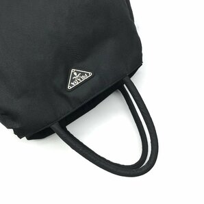 良品 PRADA プラダ 三角ロゴ テスート ナイロン ダブル ポケット ハンド バッグ ブラック a2652の画像6