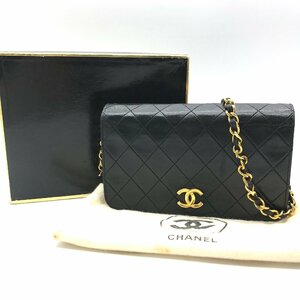 良品 CHANEL シャネル ココマーク ミニ マトラッセ ラムスキン プッシュロック チェーン ショルダー バッグ ブラック a2651