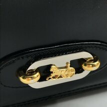 良品 CELINE セリーヌ 馬車金具 カーフスキン ヴィンテージ ワンショルダー バッグ ブラック a2519_画像10