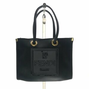 美品 FENDI フェンディ ロゴ ラバー ミニ ハンド バッグ ブラック a2931