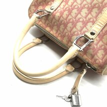 1円 良品 Christian Dior ディオール トロッター キャンバス ミニ ハンド バッグ ピンク a2892_画像6