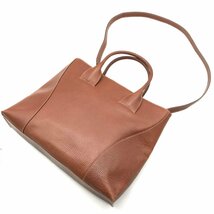 1円 美品 LOEWE ロエベ ロゴ型押し アナグラム 2WAY レザー トート ショルダー バッグ ブラウン a2985_画像2