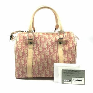 1円 良品 Christian Dior ディオール トロッター キャンバス ミニ ハンド バッグ ピンク a2892