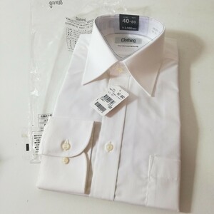 Clothing ワイシャツ 白無地 形態安定 防汚加工 CLT234-20 サイズM～ (40-80) G004 未使用品 綿60%ポリエステル40% 100番手高級糸